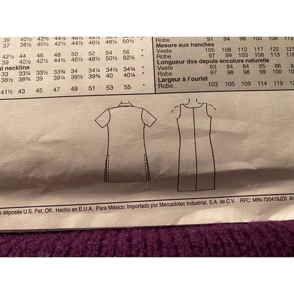 McCalls Sewing pattern3258 dress jacket sz 14 16 18 - Picture 6 of 6